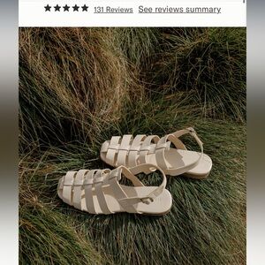 NWOT JENNI KAYNE Leather Lake Sandal Sand